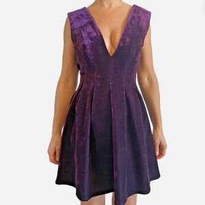 ASOS PURPLE VELVET DRESS, SIZE 2